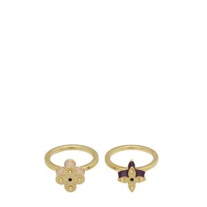Louis Vuitton Gold Sweet Flowers Sautoir Medium Ring Set
